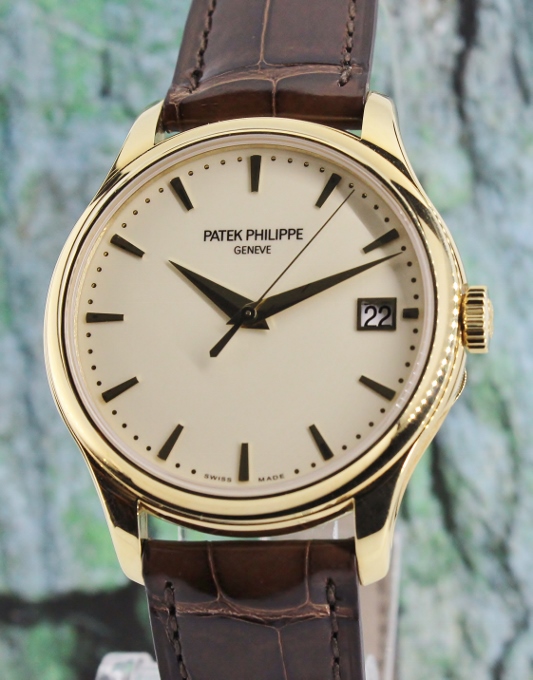 (image for) UNPOLISHED PATEK PHILIPPE 18K YELLOW GOLD CALATRAVA AUTOMATIC WATCH / 5227J